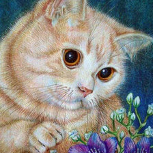 Схема вышивки «котик»