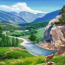 Схема вышивки «Горы»