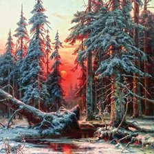 Схема вышивки «Зимний закат»