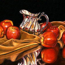 Схема вышивки «Кувшин и яблоки»