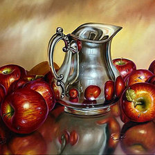 Схема вышивки «Кувшин и яблоки»