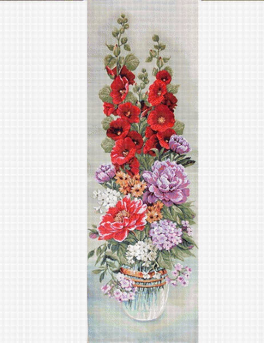 мальвы в букете - композиция, цветы - предпросмотр