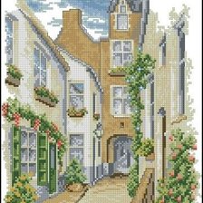 Схема вышивки «Улица в цветах»