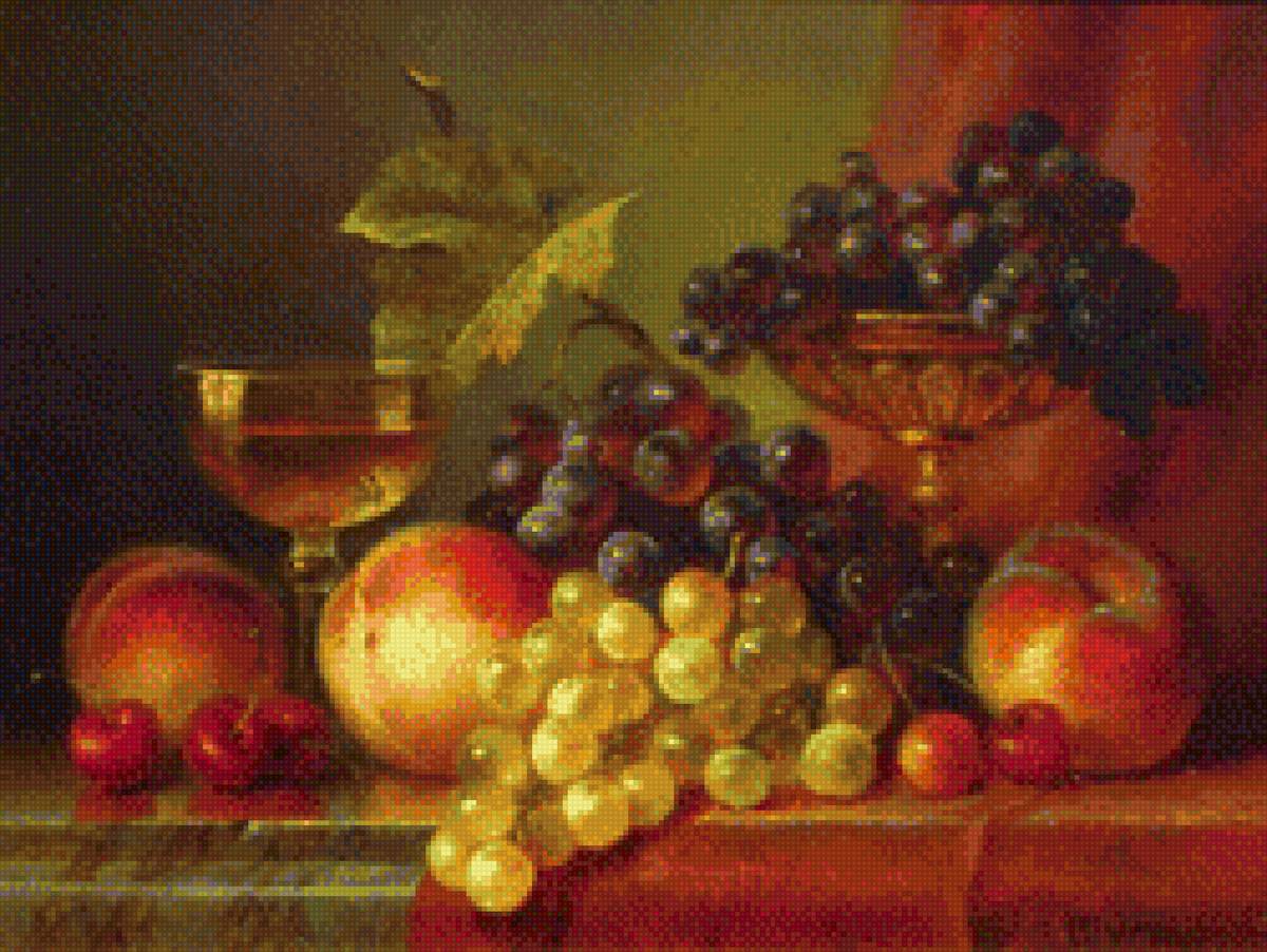 Натюрморт 3 - виноград вино - предпросмотр