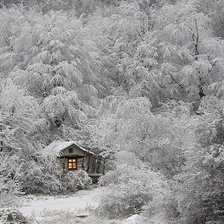 Схема вышивки «Дом в лесу»
