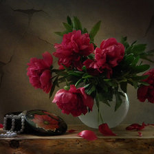 Схема вышивки «Пионы1»