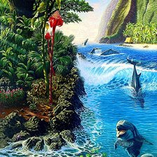 Схема вышивки «Дельфины»