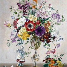 Схема вышивки «Букет цветов в вазе»