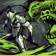 Схема вышивки «гэндзи самурай»