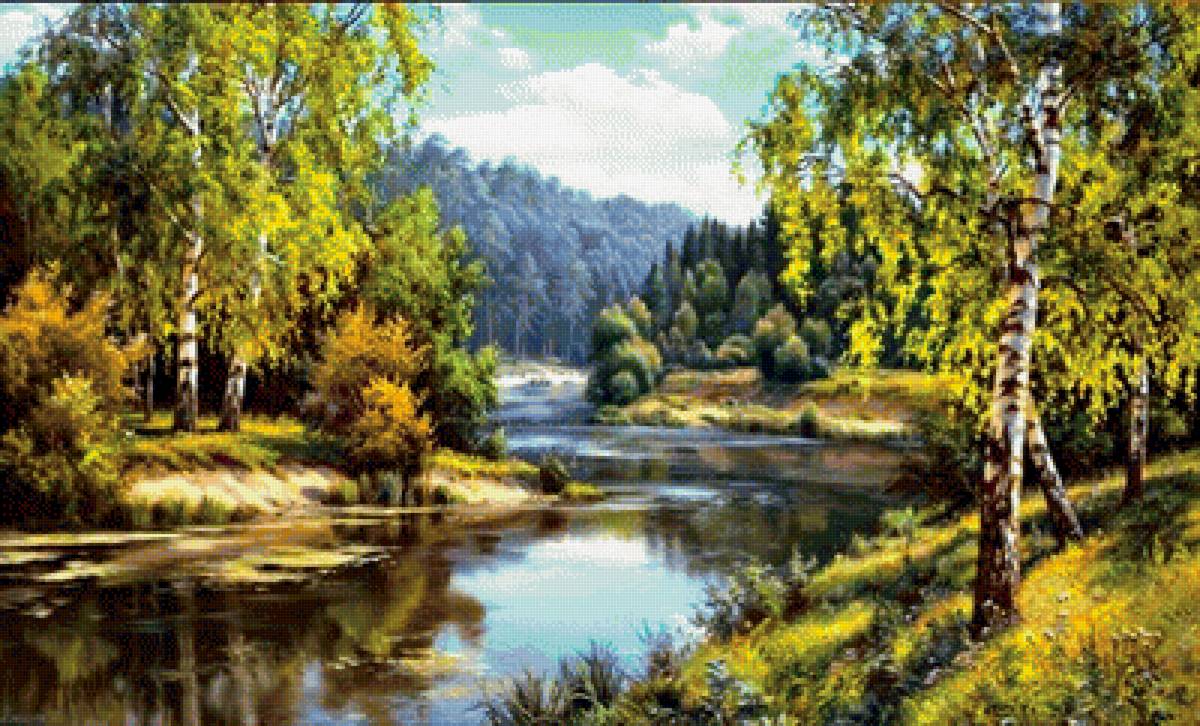 Пейзаж - вышивка крестом - предпросмотр