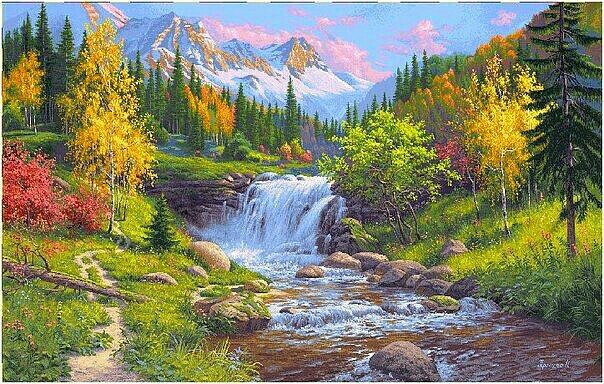 Пейзаж - вышивка крестом - оригинал