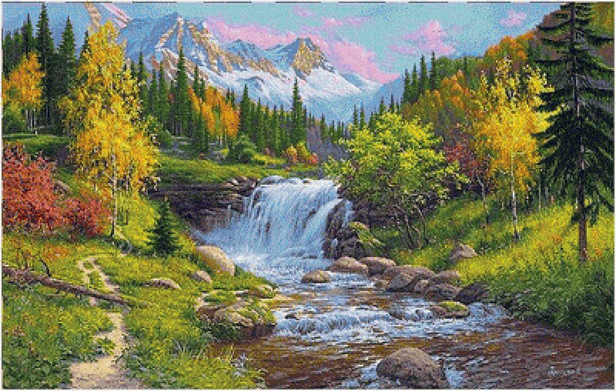 Пейзаж - вышивка крестом - предпросмотр