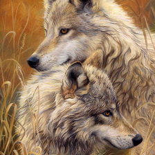 Схема вышивки «Волки приеданнось»