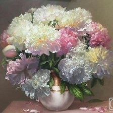 Схема вышивки «пионы»