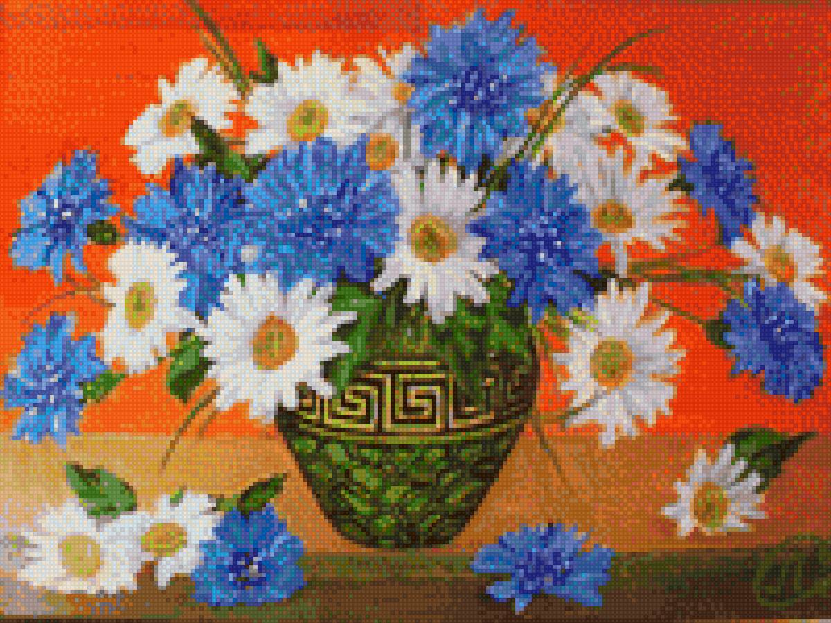 Акварель Ваза с цветами - предпросмотр