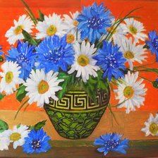 Схема вышивки «Акварель Ваза с цветами»