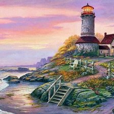 Схема вышивки «Маяк на берегу»