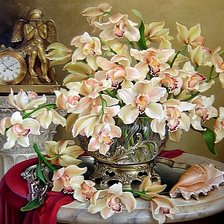 Схема вышивки «орхидеи»