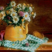 Схема вышивки «Чайник с цветами»