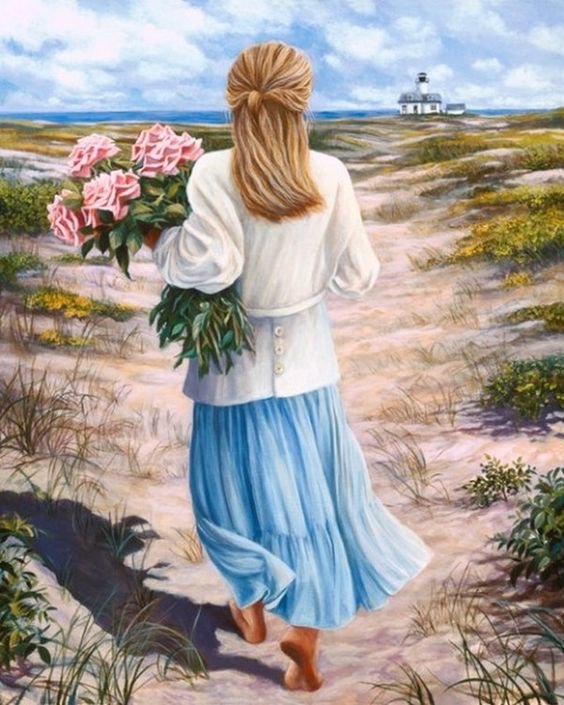 девушка с розами - девушка, природа, цветы - оригинал