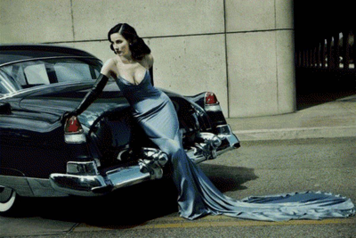 ретро - женщина, ретро, машина - предпросмотр