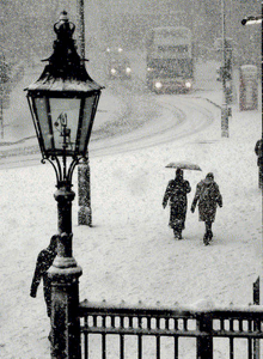 зима в городе - город зима снегопад - предпросмотр