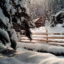 Схема вышивки «зима в лесу»