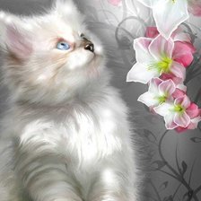 Схема вышивки «котенок»