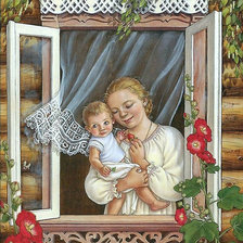 Схема вышивки «за окном»