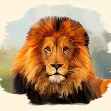 Схема вышивки «лев пастель»