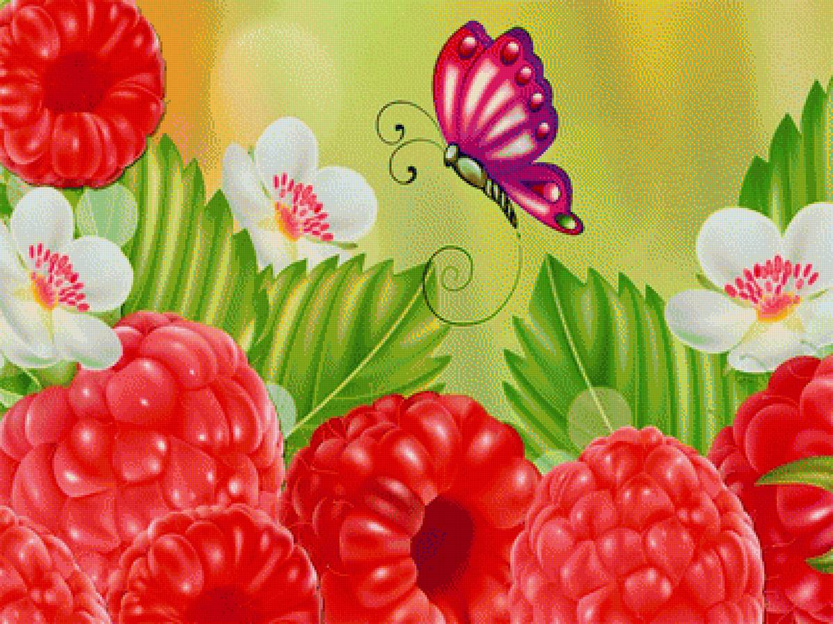 солнечная малинка - бабочка, детское, малина - предпросмотр