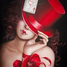 Схема вышивки «дама червей»