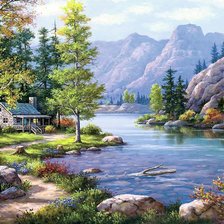 Схема вышивки «Горное озеро»