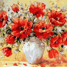 Схема вышивки «маки акварель»