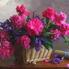 Схема вышивки «Корзинка с цветами»