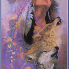 Схема вышивки «Девушка и волк»