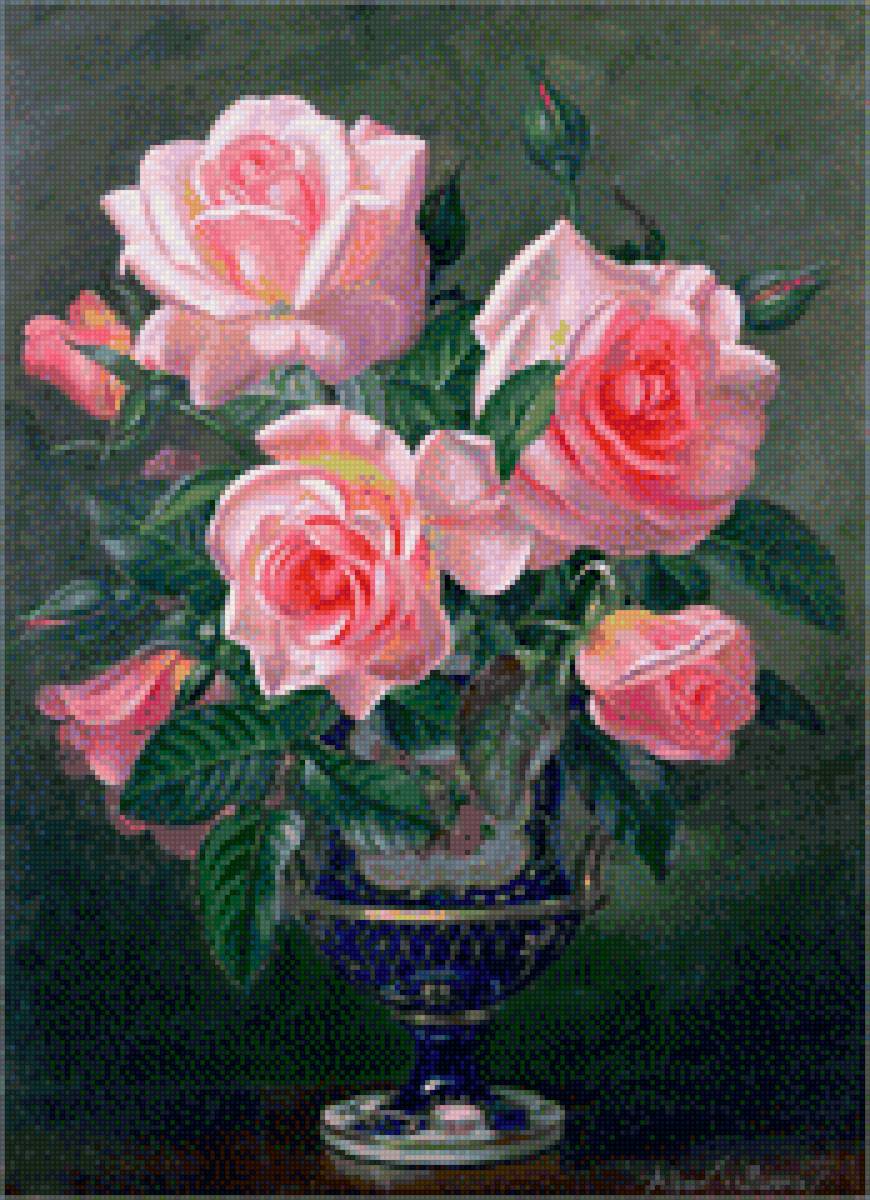 0252 - розы, красота, картина, цветы, натюрморт - предпросмотр