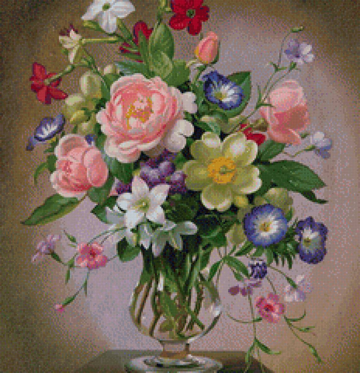 0253 - цветы, красота, натюрморт, картина - предпросмотр