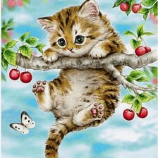 Схема вышивки «киска»