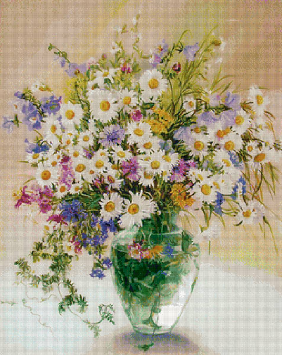 Букет полевых цветов - букет полевые цветы ромашки - предпросмотр