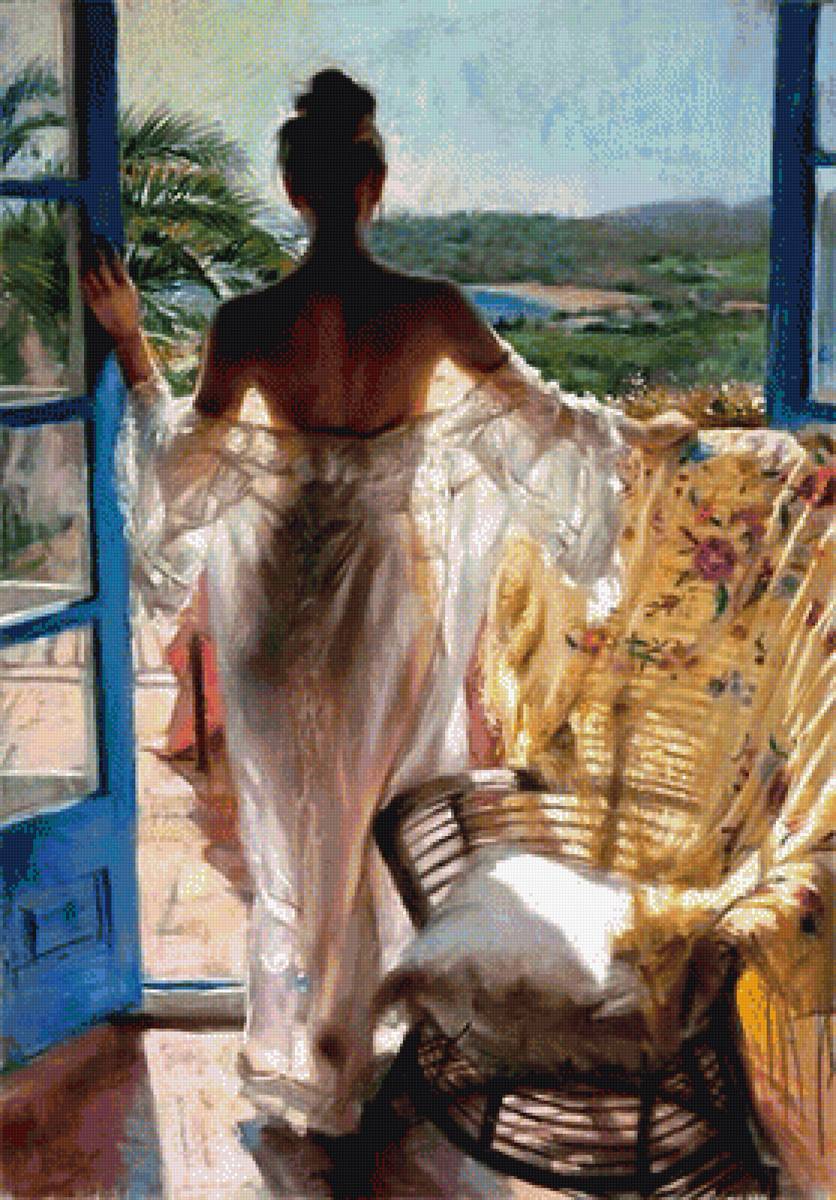 Утро на веранде - девушка - предпросмотр