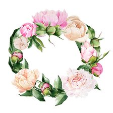 Схема вышивки «венок пионы»