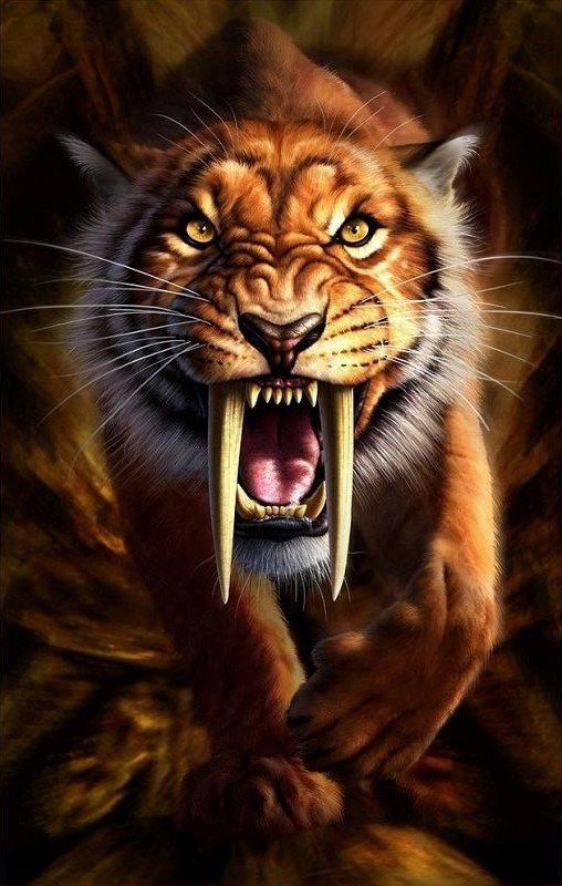 Саблезубый тигр - животные - оригинал