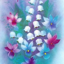 Схема вышивки «ландыши и незабудки 142*200, 60 цветов»