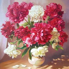 Схема вышивки «Пионы»