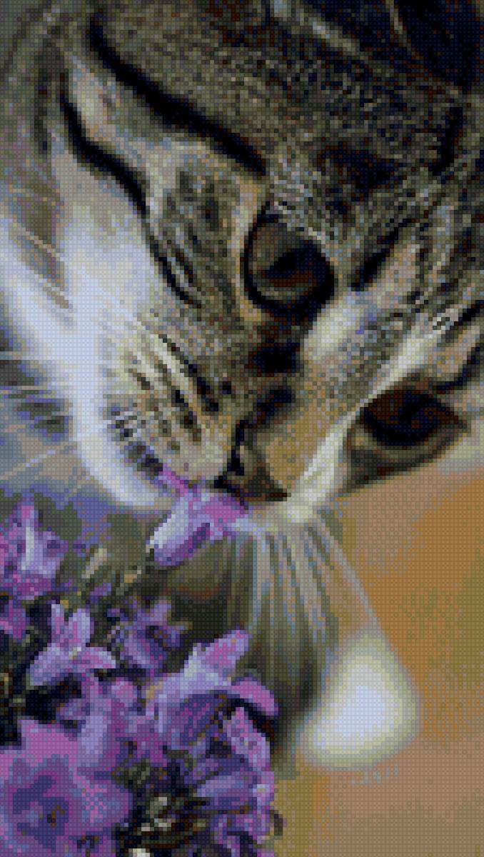 Вкусные колокольчики) - кошка цветы колокольчик - предпросмотр