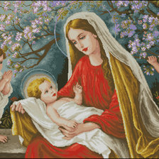 Схема вышивки «Мадонна с младенцем»