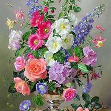 Схема вышивки «Ваза с цветами»