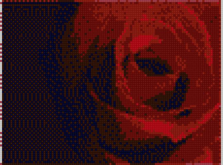 Роза красная - роза, вышивка - предпросмотр