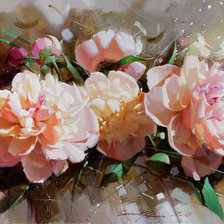 Схема вышивки «różowe piwonie»